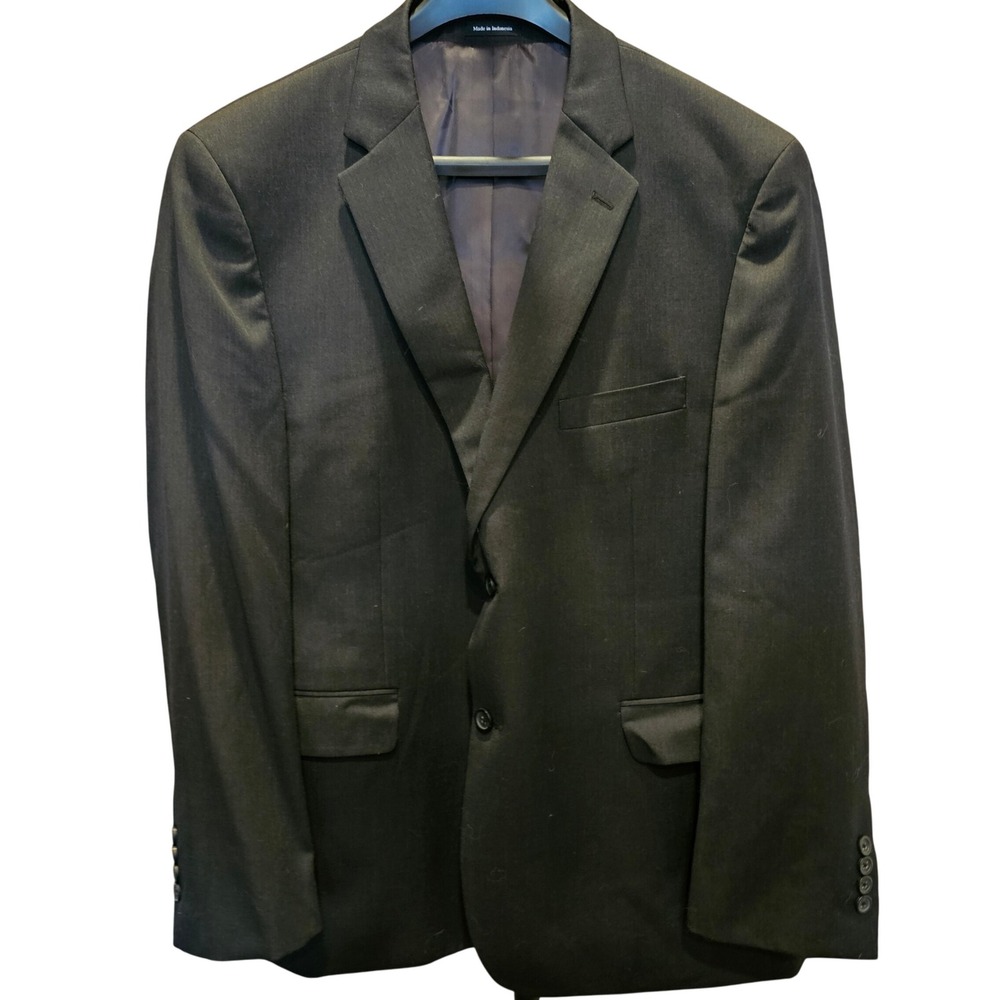 Pronto Uomo Platinum Mens 46R Dark Gray‎ 100% Wool Suit Sport Coat Blazer EUC